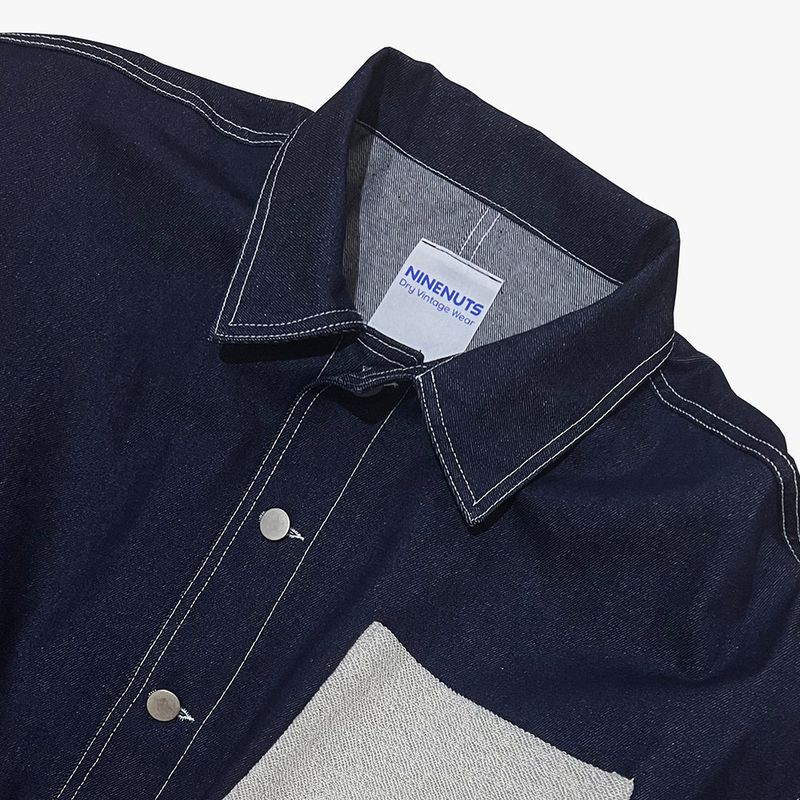 reverse Terry Pocket Denim Jacket_blue