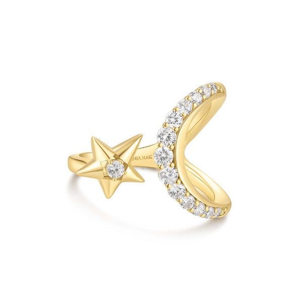 ANIA HAIE（アニア ハイエ）の「シルバースパークリングムーンアンドスターアジャスタブルリング R066-05G（アクセサリー）」