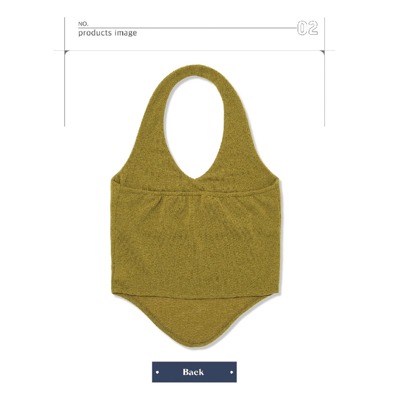 HALTERNEK KNIT VEST_OLIVE