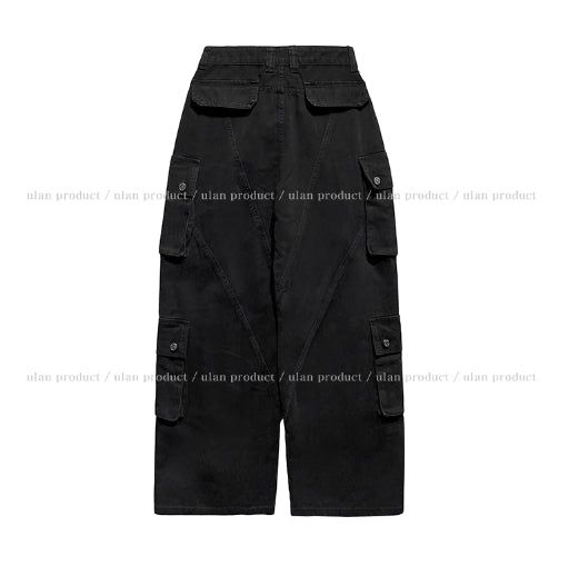 Torti cut stitch denim cargo pants
