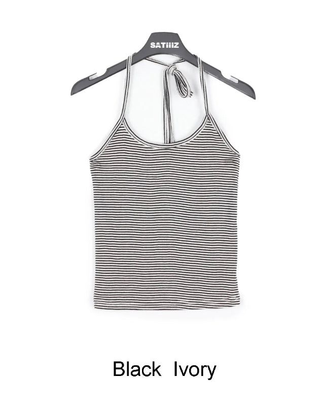 Para stripe halter sleeveless