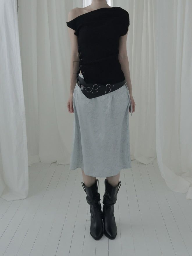 Roche Flower Jacquard Midi Skirt