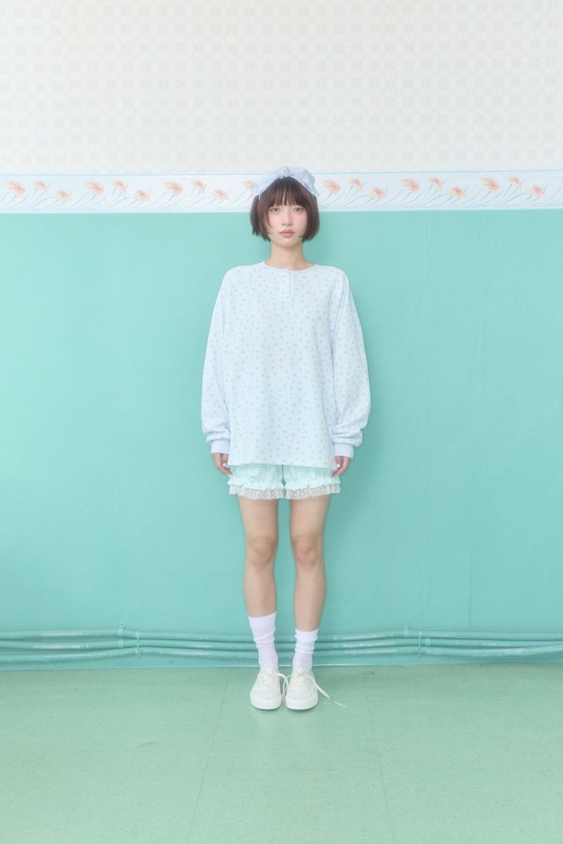KOKO HENLEY NECK WAFFLE TOP (MINT)