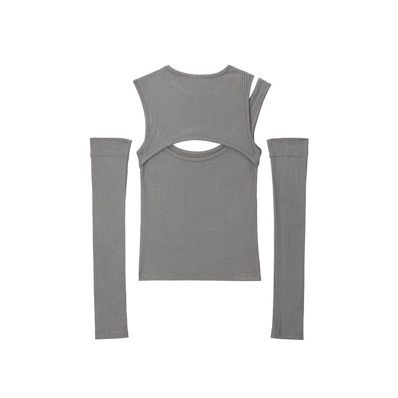 0 5 cut out warmer top - GREY