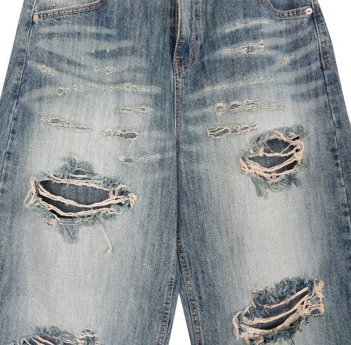 Caen Damaged Wash Denim Pants
