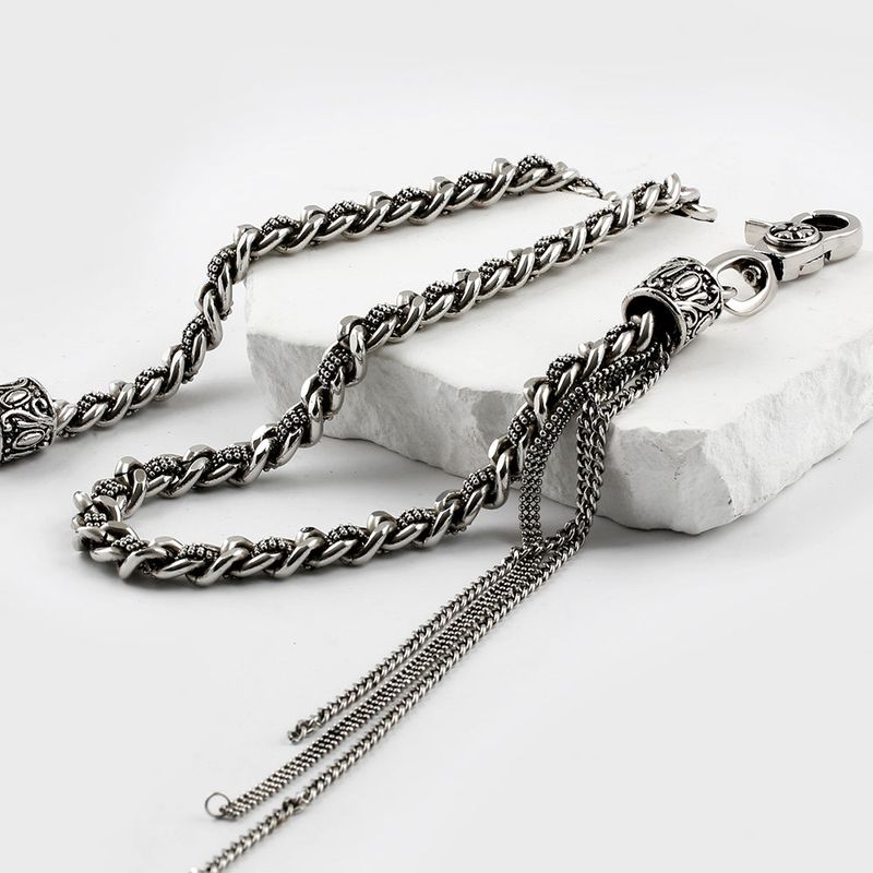 SVC-531 Handmade Antique Silver Mesh Pants Chain Keychain
