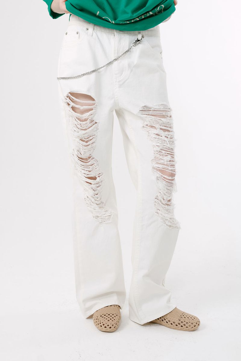 Loventina（ラヴェンティナ）の「DAMAGED JEANS_WHITE（Pants）」