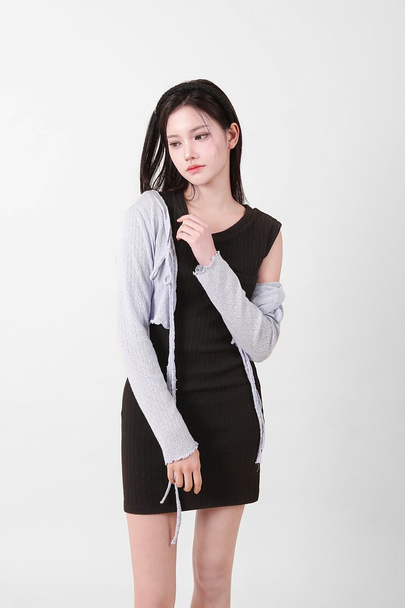 Simple Sleeveless Mini Onepiece Black