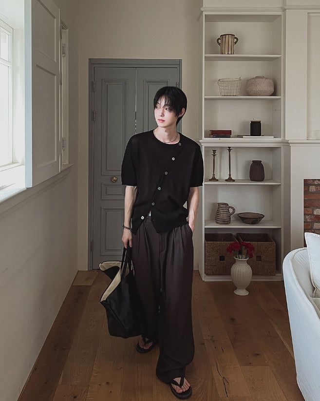 Royden Drape Two-Tuck Wide Slacks