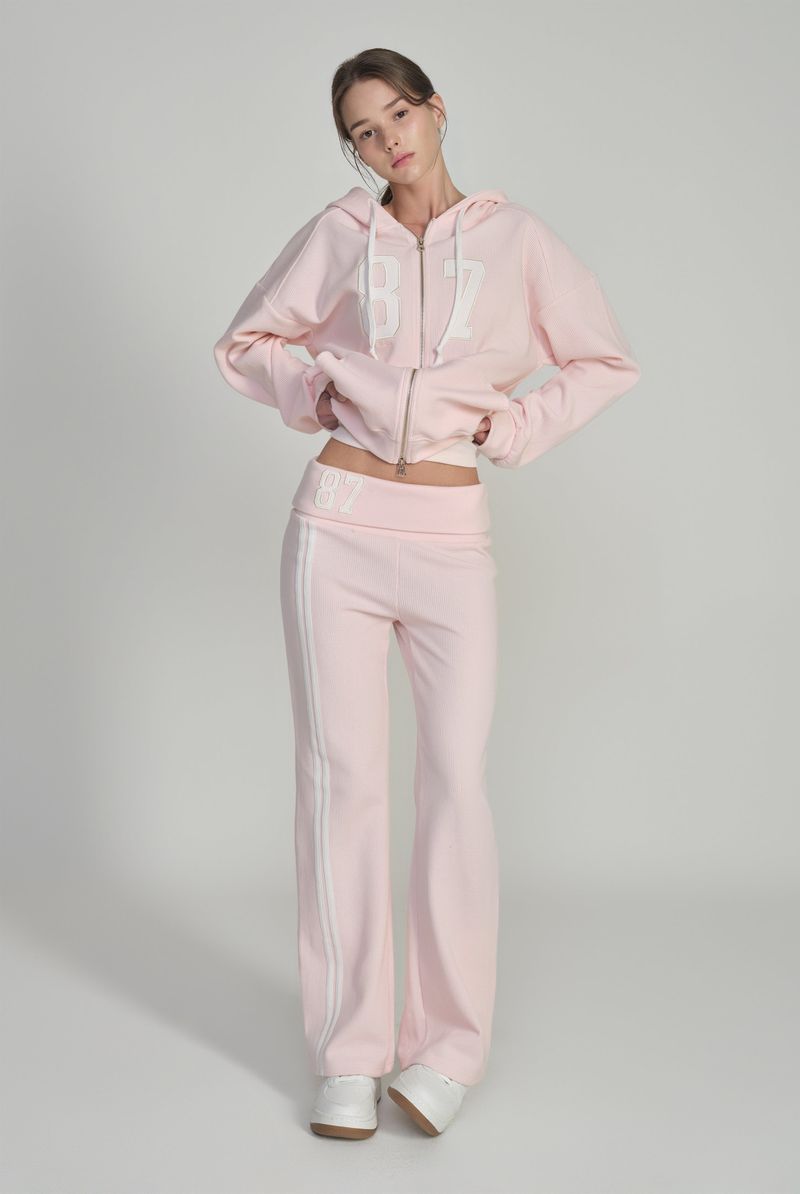 87 Waffle Track Pants, Pink