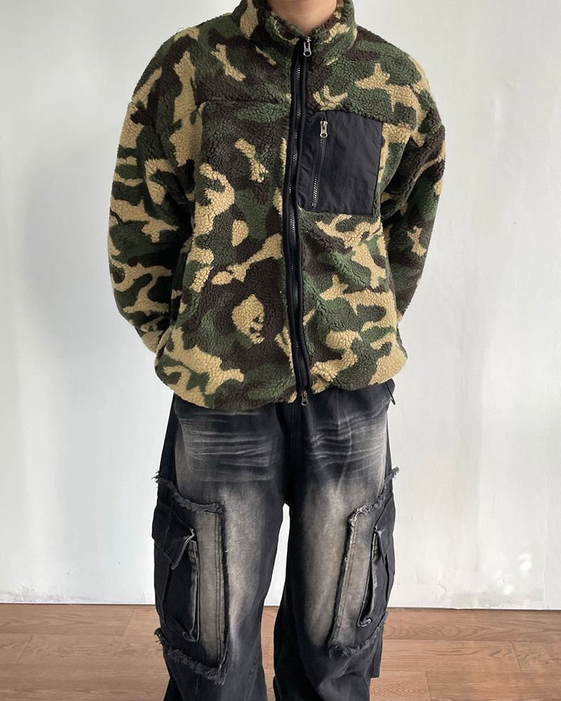 All-Day Camo Sherpa Zip-Up