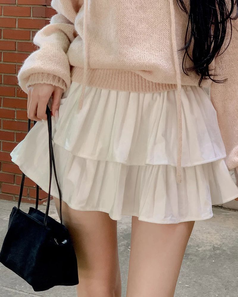 MAYBINS（メイビンス）の「Mellit tiered mini skirt with built-in shorts（Skirts）」