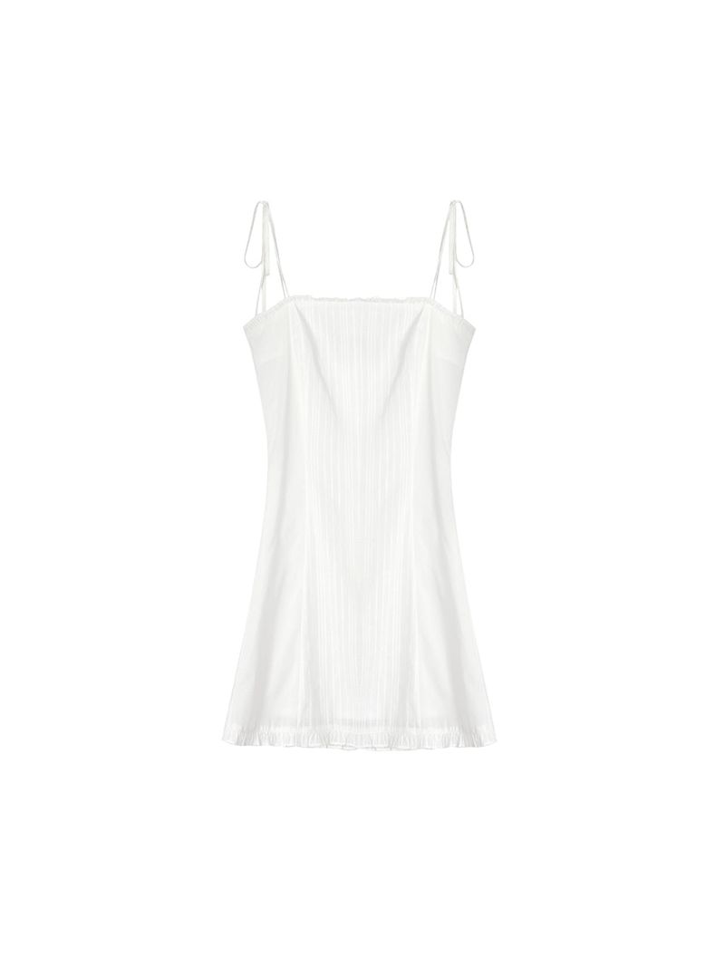 Lace frill mini dress (Ivory)