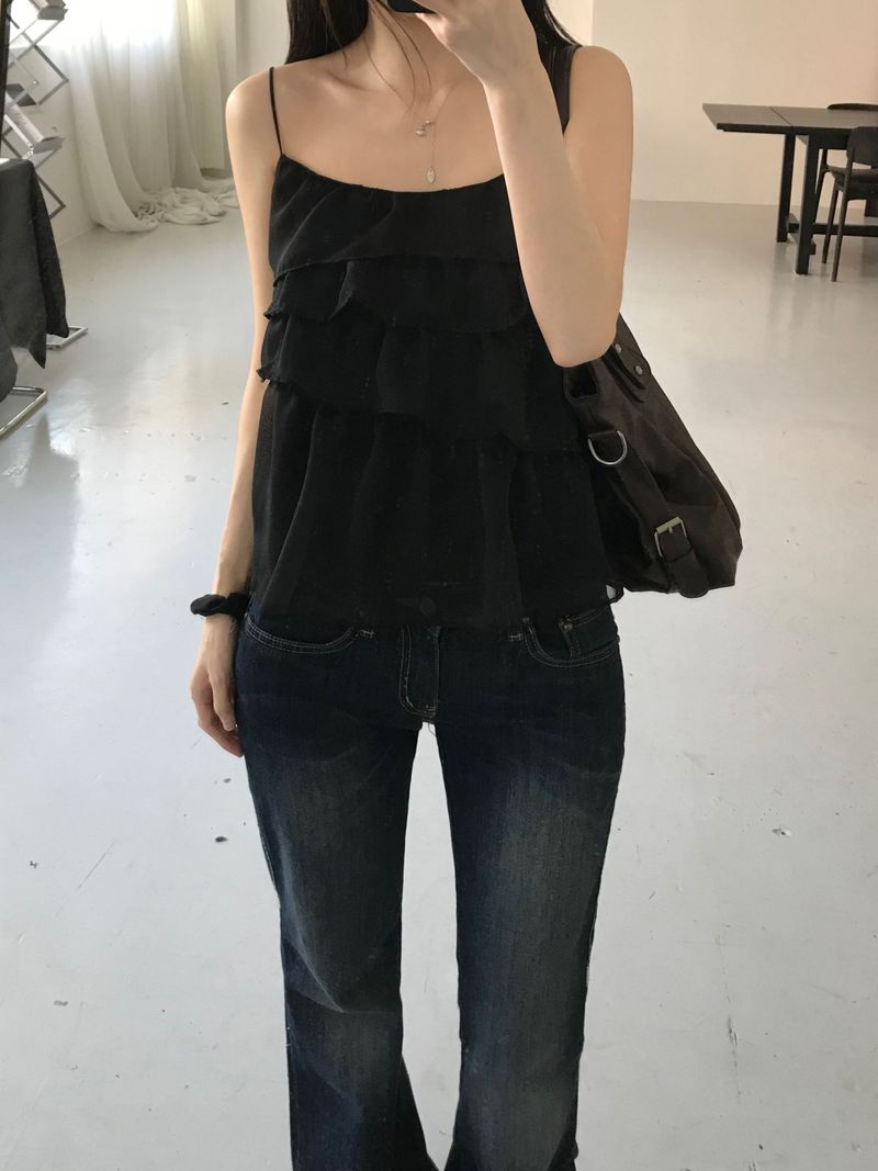 See-through frill bustier (2 colors)