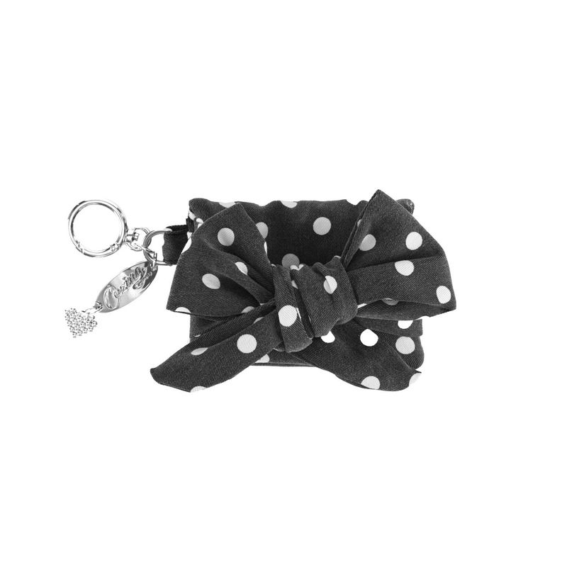 Ribbon wallet_big dot black