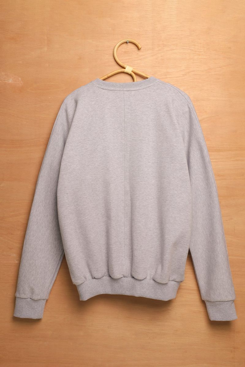HALF ZIP LAYERD SWEATSHIRTS-MIXTURE GREY