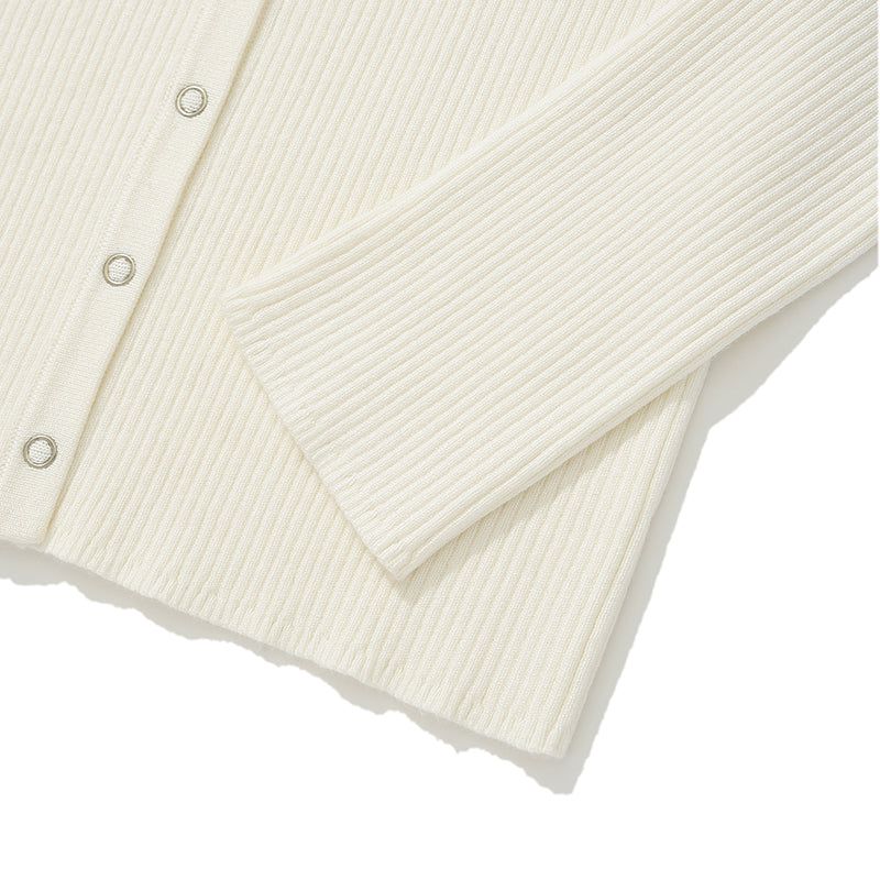 KIRSH PLAIN V NECK SLIM CARDIGAN [WHITE]