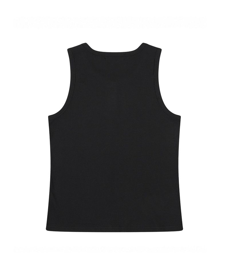lento henley ribbed sleeveless black
