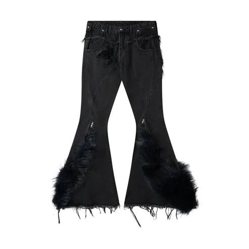 Cozy Worldwide(コージー ワールドワイド)の「"005 CHAOS DREAM" FUR FLARE JEANS" (Pants)」