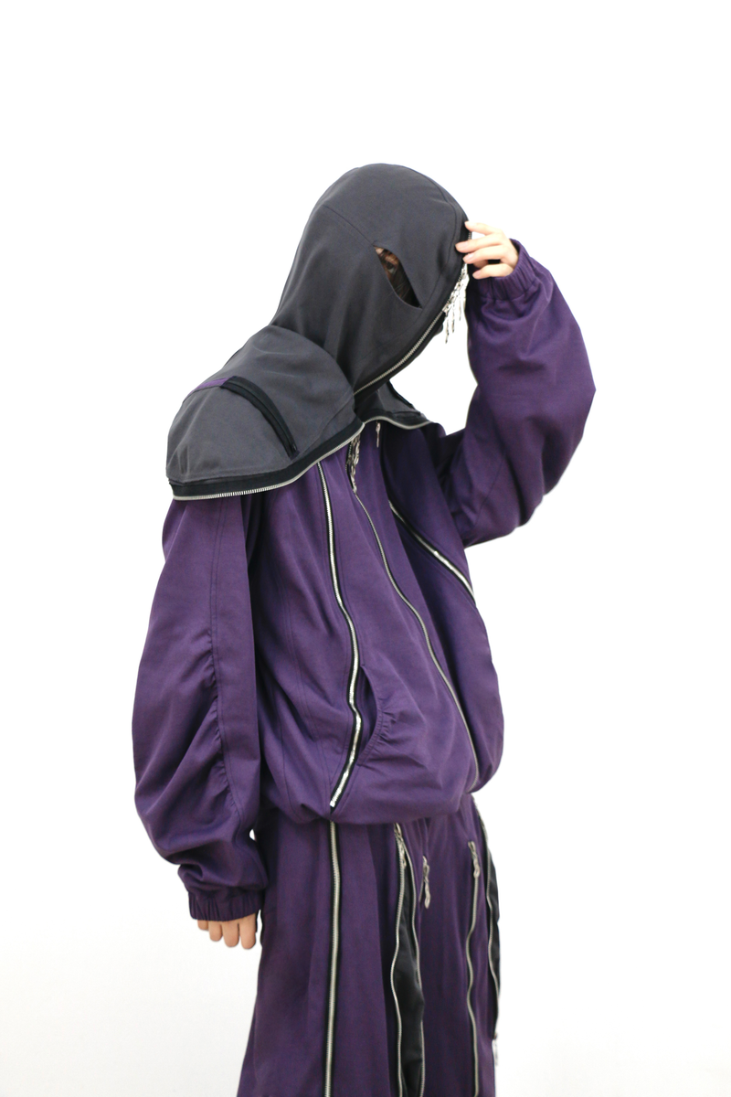 RELABEL (Dream Fracture) Multi-Zip Genuine Double-Layer Cut Four-Zip Hooded Back-Zip Oversized Sweatshirt