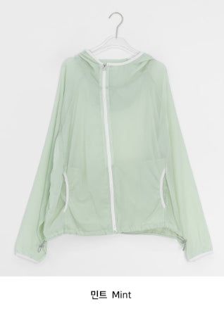 Mimove Diagonal SeeThrough Taping Summer Wind Jumper