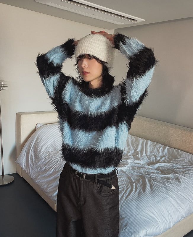 Haze Stripe Mohair Knit