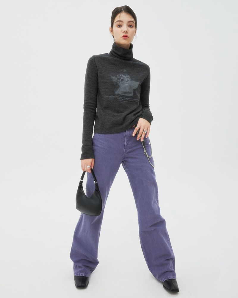 PLASTER CAST TURTLENECK KNIT-BLACK