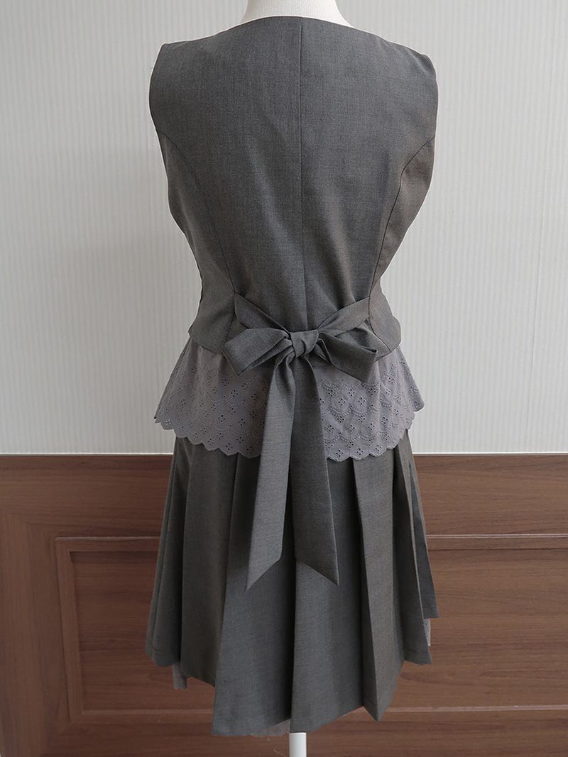 Cherish Bow Vest (grey)