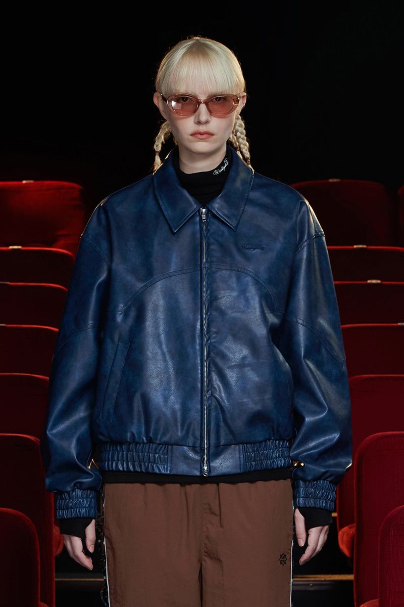 UNALLOYED(アナロイド)の「FAUX LEATHER WESTERN BLOUSON / BLUE(Jackets/Outerwear)」
