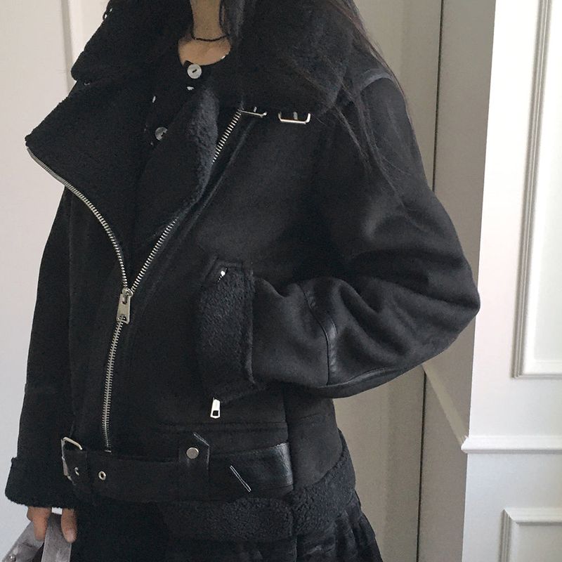 Shawtee Oversized-Fit Belt Wool Suede Mustang