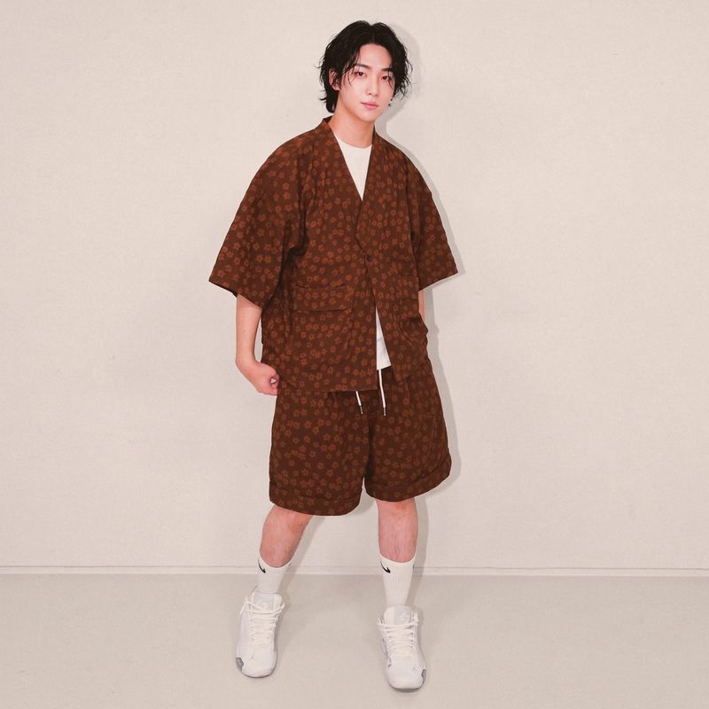 flower robe cardigan_brown