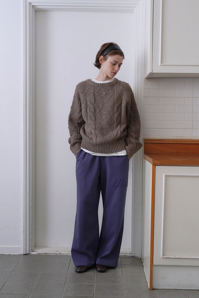 Lettering sweat pants_blue