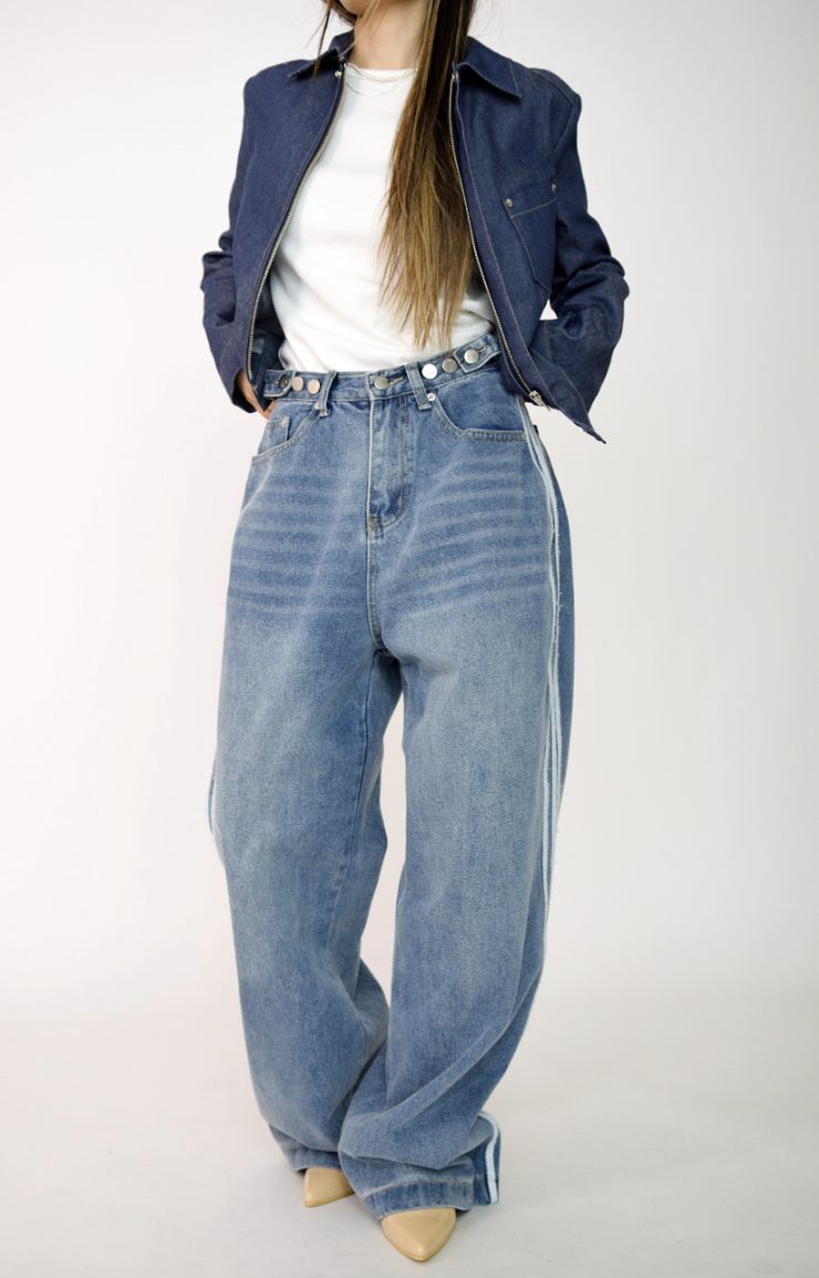street track denim pants