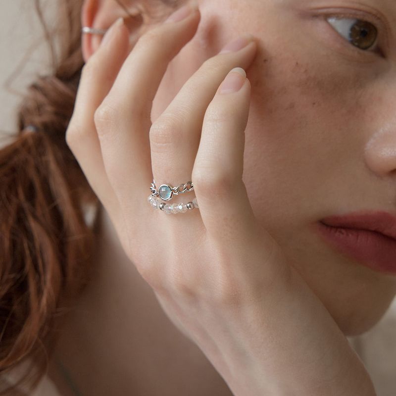 MerryMotive（メリーモチーブ）の「Blue opal pendant surgical chain ring（Accessories）」