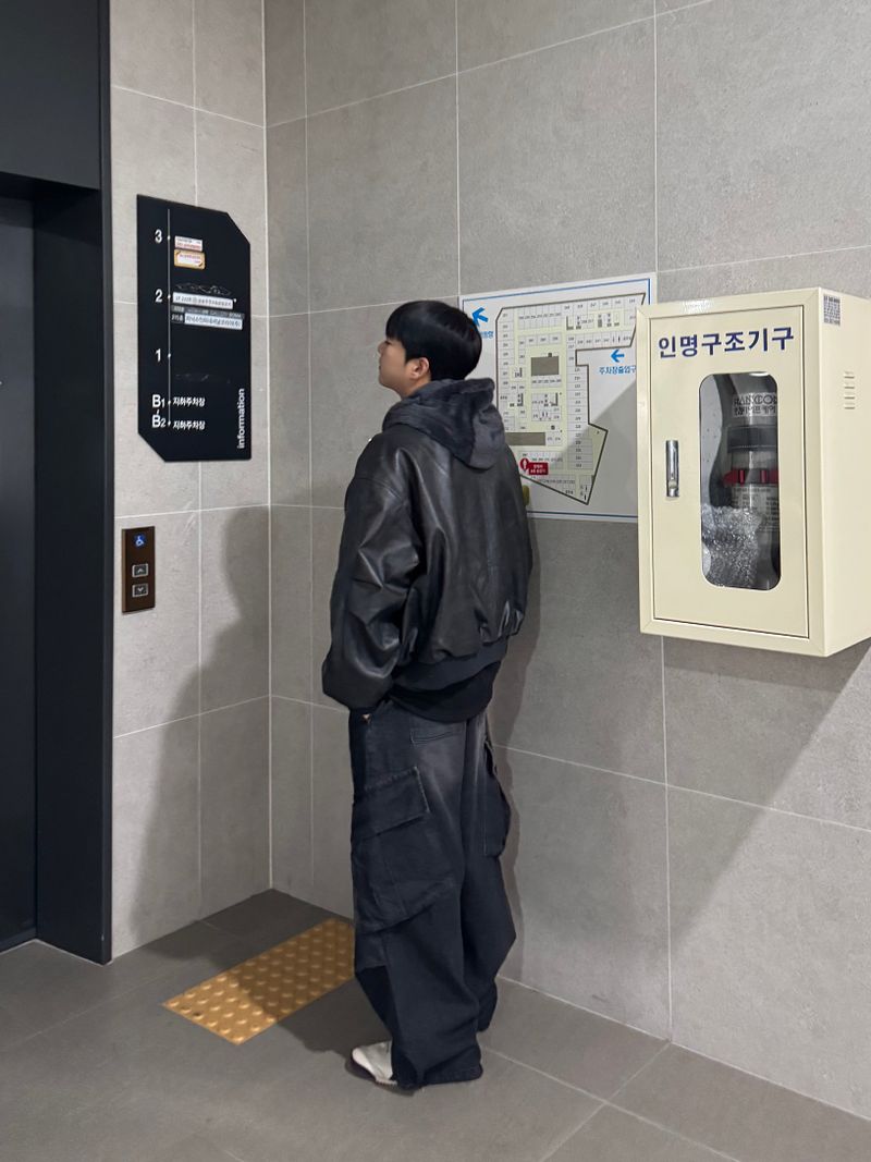 denim oblique cargo pants