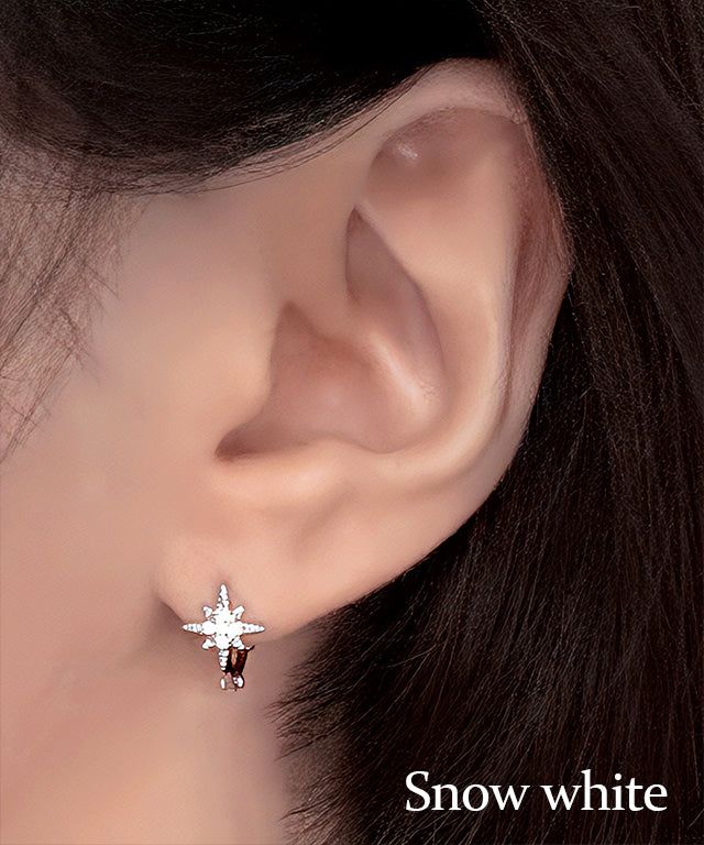 Snowflake spark one-touch earrings 2PCS