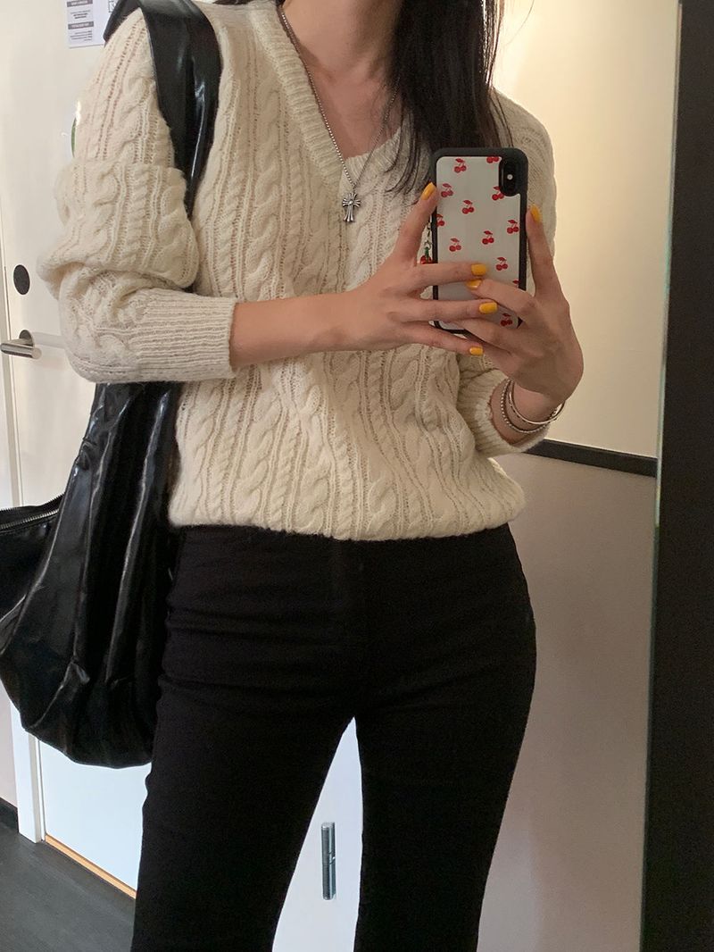 [MADE] Hi-mi alpaca twisted V-knit