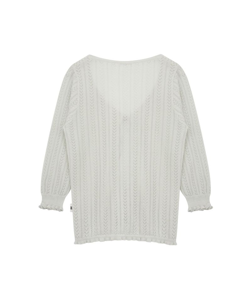 3/4 LACE KNIT CARDIGAN MISTY MINT