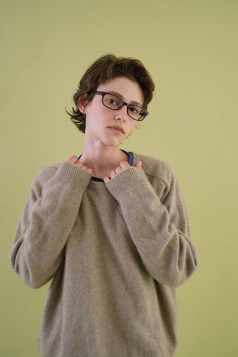 Cuddle raccoon knit_mocha