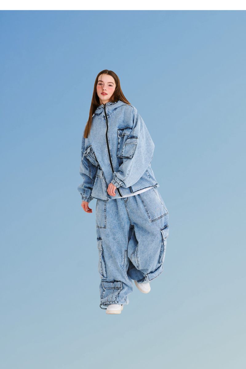 BSRABBIT(ビエスラビット)の「DSXBS SUPER WIDE POCKET VENTILATION WAX REAL DENIM PANTS VINTAGE BLUE(Pants)」