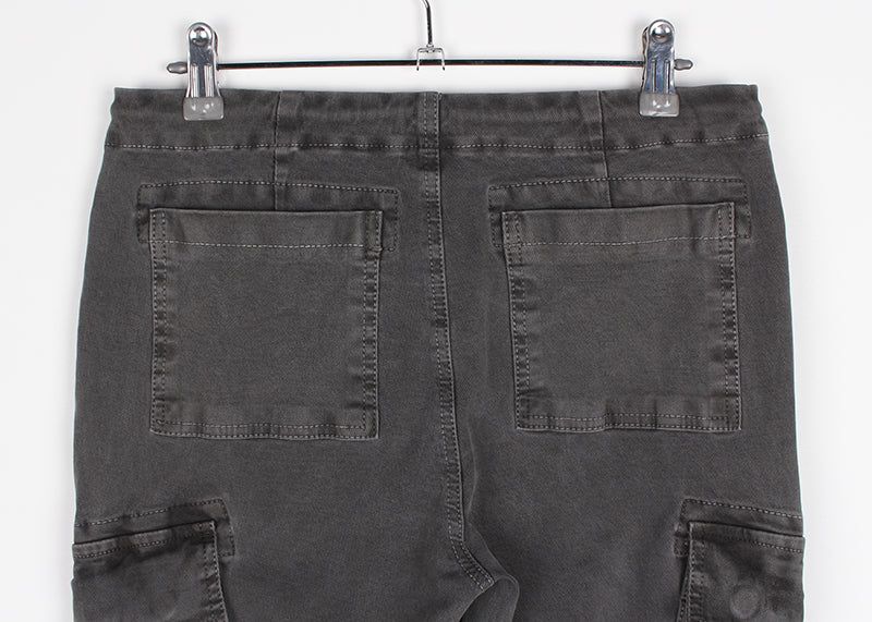 LOW GREY CARGO BOOTS CUT DENIM