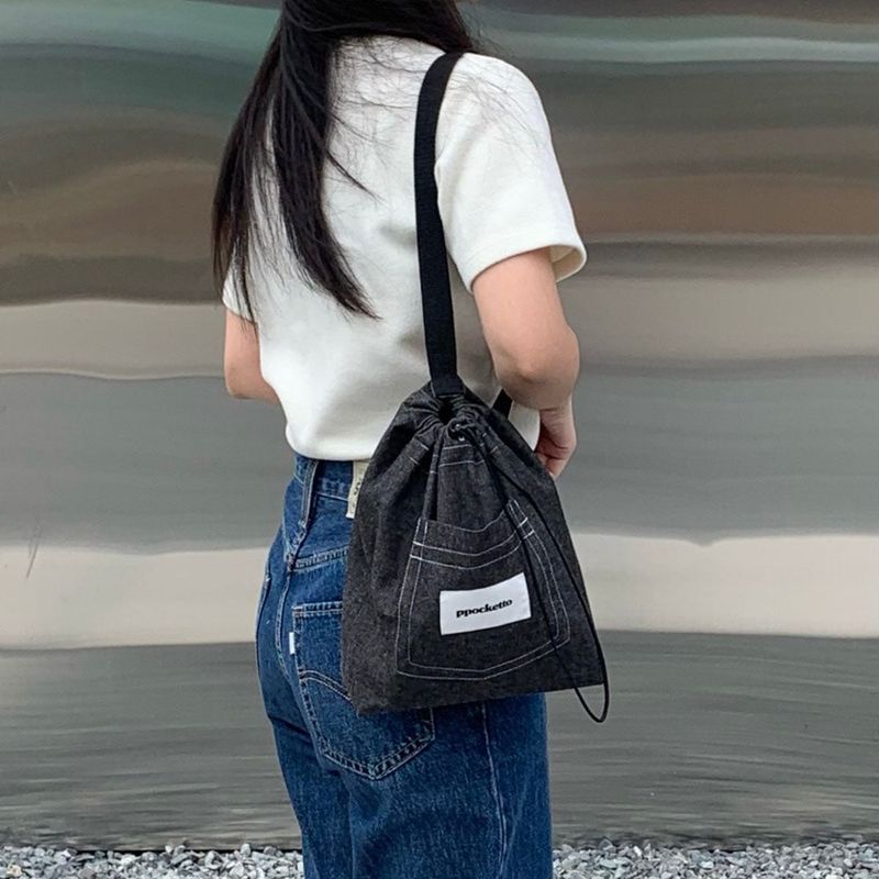ppocketto sling bag - black denim