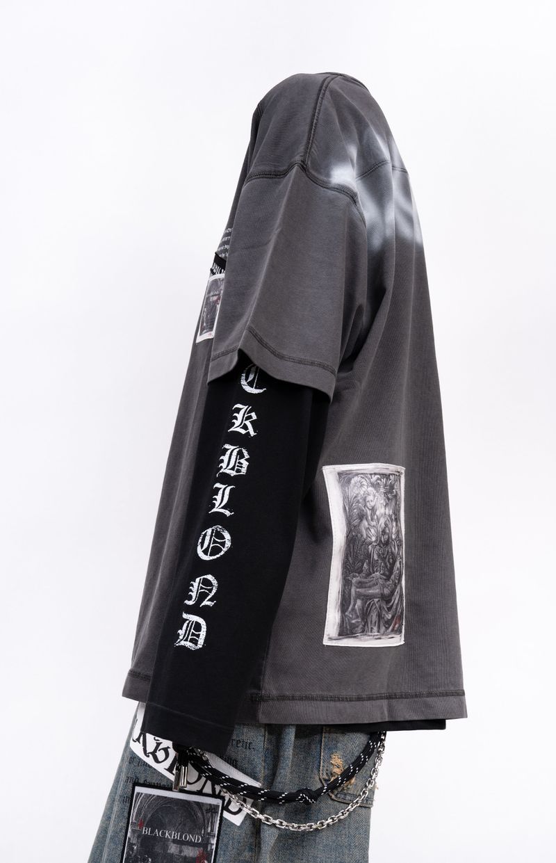 BBD Chaos Patch Pigment T-Shirt (Charcoal)