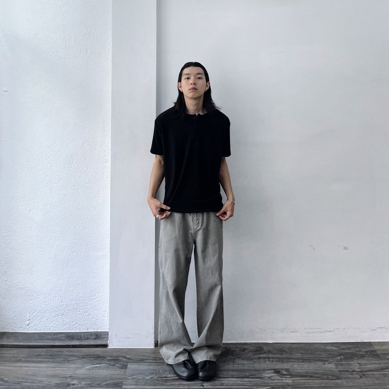 ウォッシュド フォーム ワイド パンツ