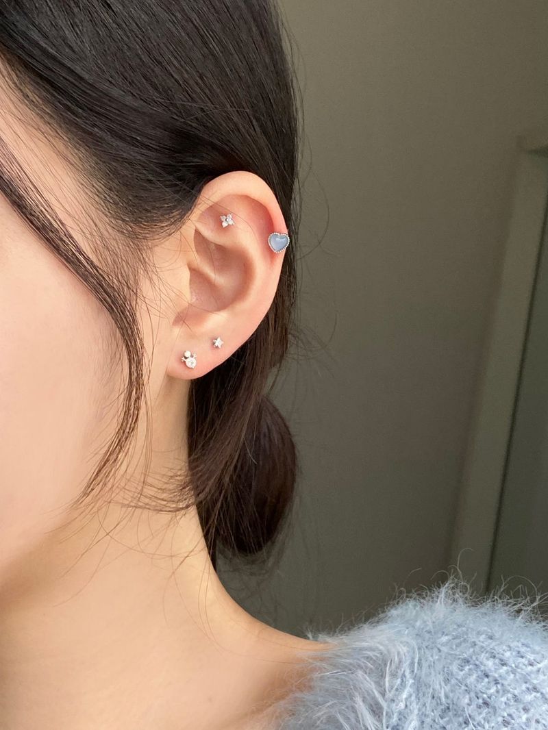 [5 set] winter snowflower piercing set