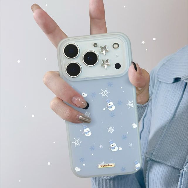Winter Snowman Snowflake Matte iPhone Case