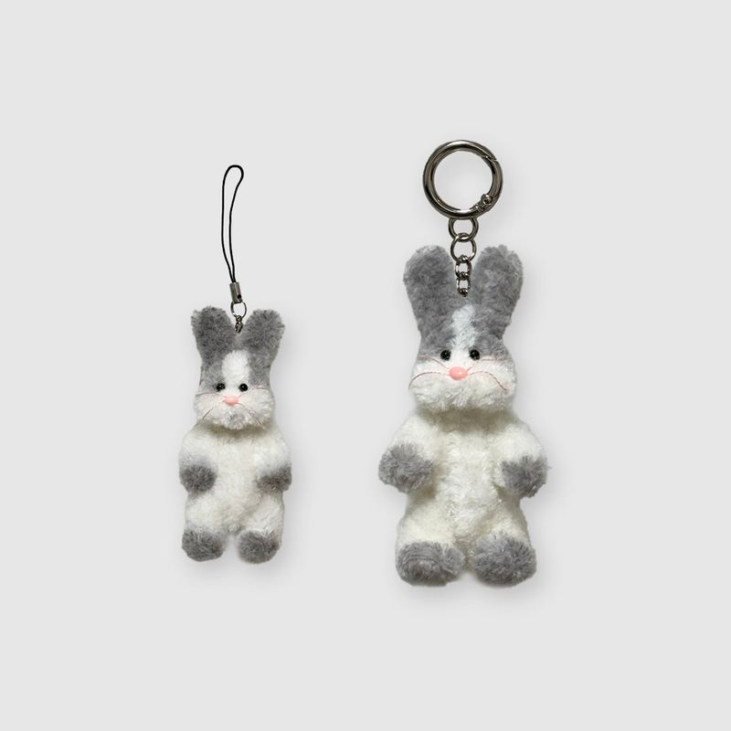 [made] gray-mix rabbit keyring s size