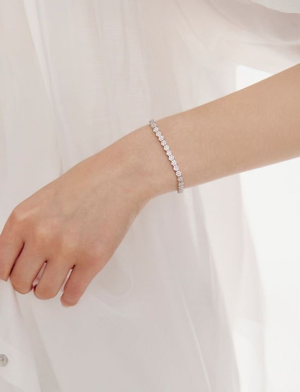 hyeres lor（イエール・ロール）の「26SS★ [Premium Plating] Essence AB(W) Moissanite Eclat Tennis Bracelet（Accessories）」
