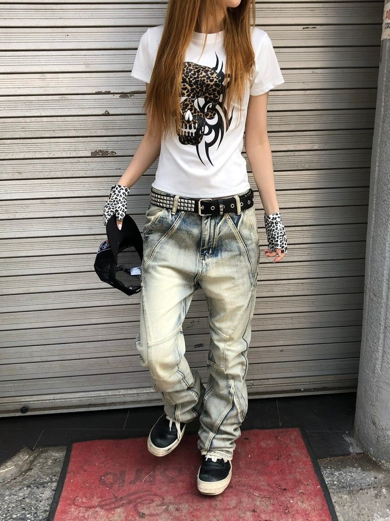 Smoky Washed Zipped Pants