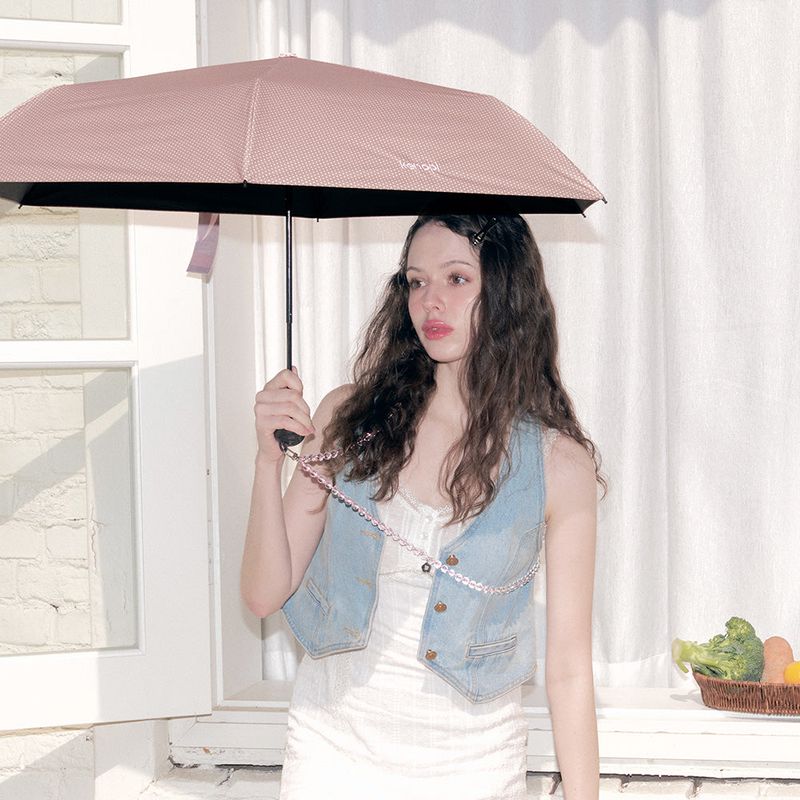 kenopi（ケノピ）の「[UV 99.% カット] kenopi Sunshine Farmhouse 3-Folding Parasol - Brownie Pink Polka-dot（Fashion Accessories）」